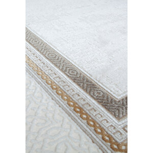 Luxess Valeria 1073 Bej Halı Kilim Kaymaz Taban Yıkanabilir Salon Mutfak Kesme Yolluk 120x180 cm