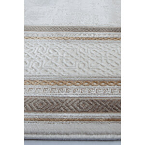 Luxess Valeria 1073 Bej Halı Kilim Kaymaz Taban Yıkanabilir Salon Mutfak Kesme Yolluk 120x180 cm