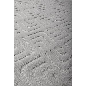 Enti Prag 9211 Gri Halı Yolluk Modern Salon Halısı Antre Hol 100x500 cm