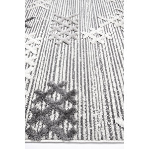 Enti Step 2205 Gri Hav Toz Vermez Yumuşak Dokulu Mutfak Koridor Oturma Grubu Halı 100x500 cm