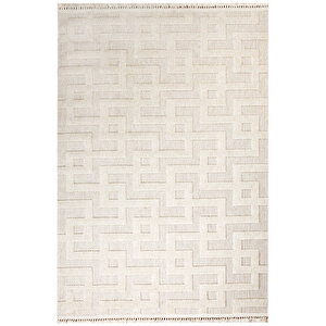 Enti Togo 7511 Beyaz Hav Toz Vermez Hasır Dokulu Koridor Mutfak Salon Kesme Halı 80x300 cm