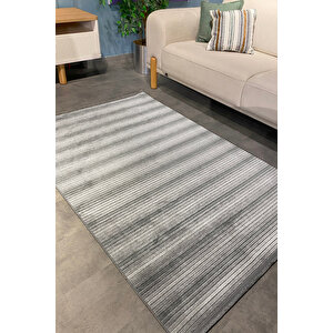 Luxess Cool 402 Gri Hav Toz Vermez Salon Halısı Kesme Halı Yolluk Kaymaz Taban Halı 100x350 cm