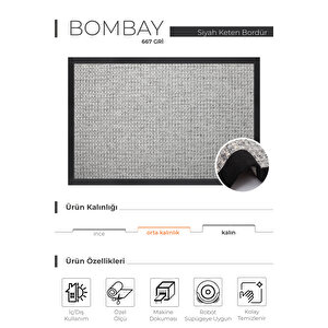 Bombay 667 Gri Hav Toz Vermez Kolay Temizlenen Hasır Doku Sisal Halı 160x250 cm