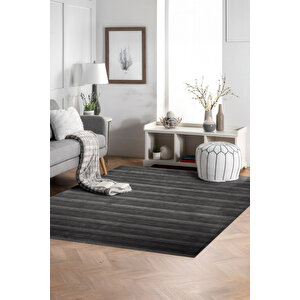 Luxess Cool 402 Antrasit Hav Toz Vermez Salon Halısı Kesme Halı Yolluk Kaymaz Taban Halı 120x250 cm