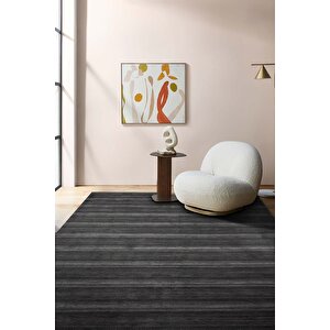 Luxess Cool 402 Antrasit Hav Toz Vermez Salon Halısı Kesme Halı Yolluk Kaymaz Taban Halı 120x250 cm