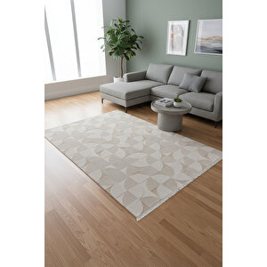Enti Nita 1209 Bej Hav Toz Vermez Kolay Temizlenen Salon Halısı Yolluk Koridor Halısı 80x500 cm