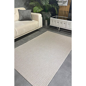 Seyran Bombay 666 Krem Hav Toz Vermes Hasır Dokulu Mutfak Hol Yatak Odası Salon Kesme Halı 120x450 cm