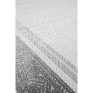 Luxess Valeria 1074 Gri Halı Kilim Kaymaz Taban Yıkanabilir Salon Mutfak Kesme Yolluk 100x300 cm