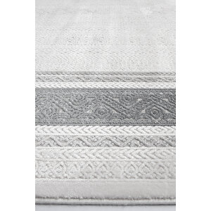 Luxess Valeria 1074 Gri Halı Kilim Kaymaz Taban Yıkanabilir Salon Mutfak Kesme Yolluk 100x300 cm