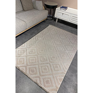 Luxess Dizayn 1089 Bej Kaymaz Taban Kesme Yolluk Mutfak Halısı Modern Salon Halısı 100x450 cm