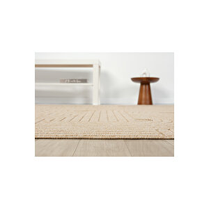 Seyran Loopy 623 Bej Halı Ince Mutfak Kilim Salon Kesme Halı Yolluk 100x150 cm Gri
