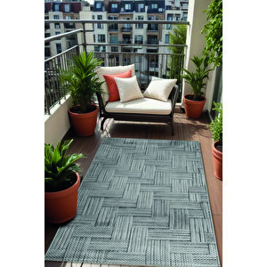 Decoser Hasır 8052 Gri Halı Kilim Kaymaz Taban Salon Mutfak Kesme Yolluk 100x250 cm
