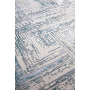 Madrid 1005 Mavi Halı Kilim Kaymaz Taban Salon Mutfak Kesme Yolluk Makine Halısı 160x300 cm