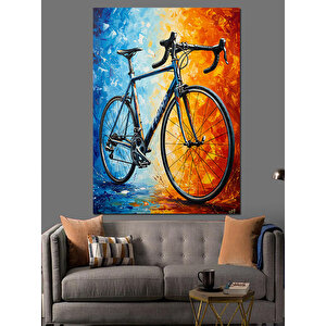 Sporcu Bisiklet Tekerleği Soyut Sanat Dekoratif Kanvas - Mdf Ahşap Tablo 35x50 cm