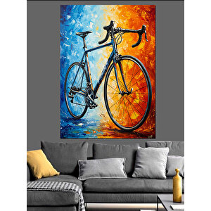 Sporcu Bisiklet Tekerleği Soyut Sanat Dekoratif Kanvas - Mdf Ahşap Tablo 35x50 cm