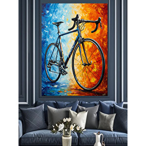 Sporcu Bisiklet Tekerleği Soyut Sanat Dekoratif Kanvas - Mdf Ahşap Tablo 35x50 cm
