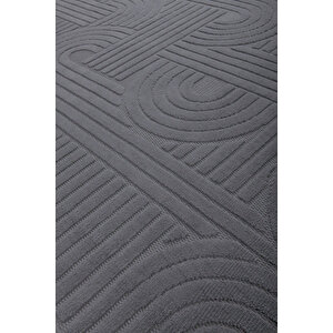Luxess Dizayn 1090 Antrasit Kaymaz Taban Kesme Yolluk Mutfak Halısı Modern Salon Halısı 100x200 cm