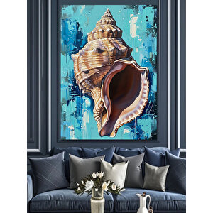 Deniz Kabuğu Sanatı Dekoratif Kanvas - Mdf Ahşap Tablo 100x140 cm