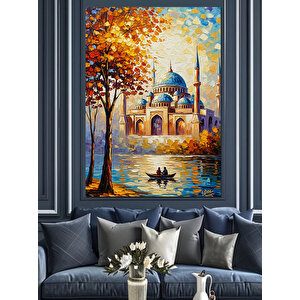 Ortaköy Camii Deniz Manzarası Dekoratif Kanvas - Mdf Ahşap Tablo 70x100 cm