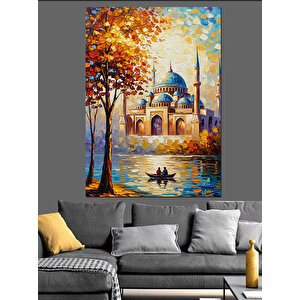 Ortaköy Camii Deniz Manzarası Dekoratif Kanvas - Mdf Ahşap Tablo 70x100 cm