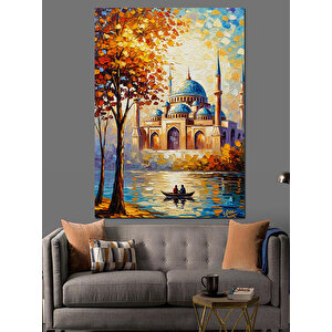 Ortaköy Camii Deniz Manzarası Dekoratif Kanvas - Mdf Ahşap Tablo 70x100 cm