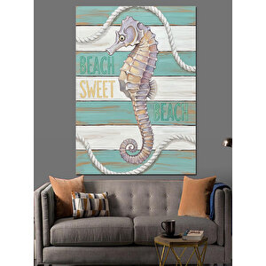 Deniz Atı Deniz Canlısı Dekoratif Kanvas - Mdf Ahşap Tablo 35x50 cm