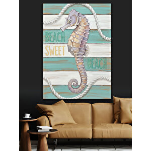 Deniz Atı Deniz Canlısı Dekoratif Kanvas - Mdf Ahşap Tablo 35x50 cm