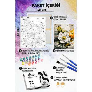 Gökkuşağı Çiçekleri Sayılarla Boyama Seti 50x70 cm