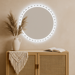 Luna Dot Led Banyo Aynası – Dimming Touch Sensörlü Beyaz Işık 6500k 40x40 cm