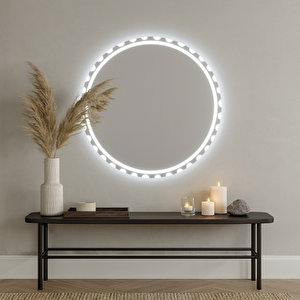 Luna Dot Led Banyo Aynası – Dimming Touch Sensörlü Beyaz Işık 6500k 40x40 cm