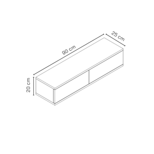 Roza 90 Cm Kapaklı, Raflı ,duvara Monte Dresuar beyaz-safirmeşe-altın