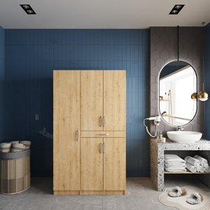 Çamaşır Ve Kurutma Makinesi Dolabı Meşe B.u.y_4