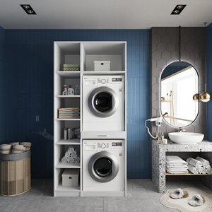 Çamaşır Ve Kurutma Makinesi Dolabı Beyaz B.u.z_1