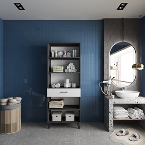Çok Amaçlı Banyo Dolabı Antrasit&beyaz B.i.t_6