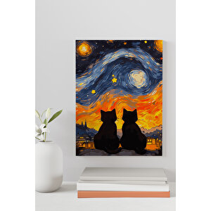 Kedilerin Aşkı Sayılarla Boyama Seti 40x50 cm