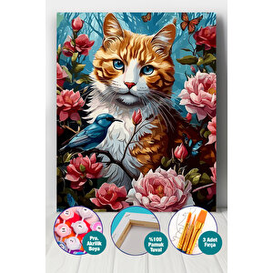 Melankolik Kedi Sayılarla Boyama Seti 40x50 cm