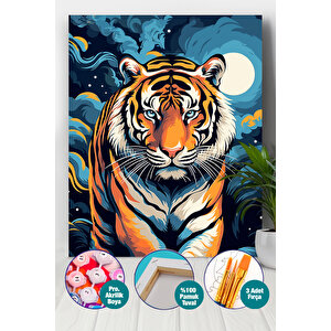 Renkli Gecede Kaplan Sayılarla Boyama Seti 35x50 cm