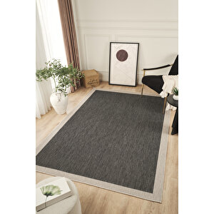 Sisalux 3089 Antrasit Sisal Dokuma Jüt Kilim Hav Toz Vermez Halı Salon Mutfak Oturma Odası Halısı 80x300 cm