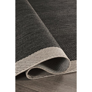 Sisalux 3089 Antrasit Sisal Dokuma Jüt Kilim Hav Toz Vermez Halı Salon Mutfak Oturma Odası Halısı 80x300 cm