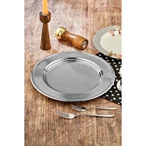 33 Cm Metal Desenli Gümüş Supla Ckr3901