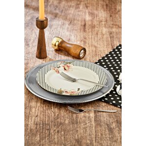 33 Cm Metal Desenli Gümüş Supla Ckr3901