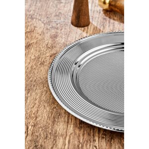33 Cm Metal Desenli Gümüş Supla Ckr3901