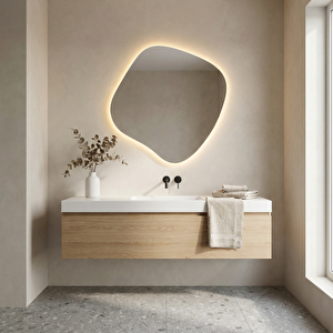 Organic Form Dimmable Dokunmatik Led Ayna Günışığı 3000k 40x40 cm