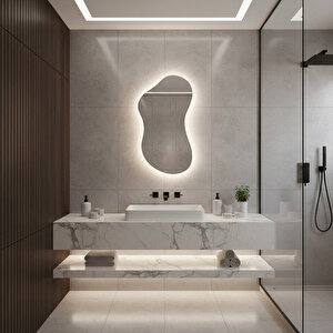 Asimetrik Led Ayna – Dokunmatik Ve Dimmable - 3000k Günışığı 50x90 cm