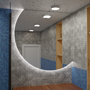 Soft Yuvarlak Led Ayna – Dimmable Dokunmatik - 6500 Beyaz Işık 50x50 cm
