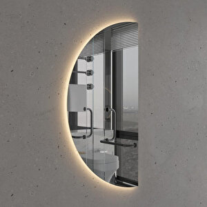 Modern Yarım Oval Led Ayna – Dokunmatik, Dim Edilebilir, 3000k Günışığı 50x100 cm