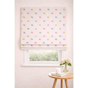 Katlamalı Fon Perde –  Ponpon Desenli Mekanizmalı Perde 80x260 cm