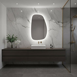 Oval Dokunmatik Dim Edilebilir Led Ayna - 6500k Beyaz Işık 30x48 cm