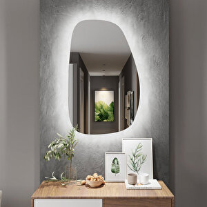 Oval Dokunmatik Dim Edilebilir Led Ayna - 6500k Beyaz Işık 30x48 cm