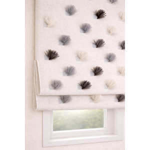 Katlamalı Fon Perde –  Ponpon Desenli Mekanizmalı Perde 80x260 cm